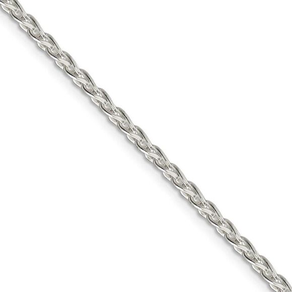 2.75mm Sterling Silver D/C Solid Round Spiga Chain Necklace 24 Inch
